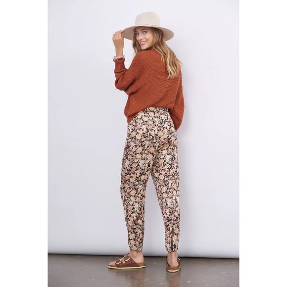 Anthropologie Diandra Floral Print High Rise Pleated Jogger Pants Size 10 - Picture 2 of 14